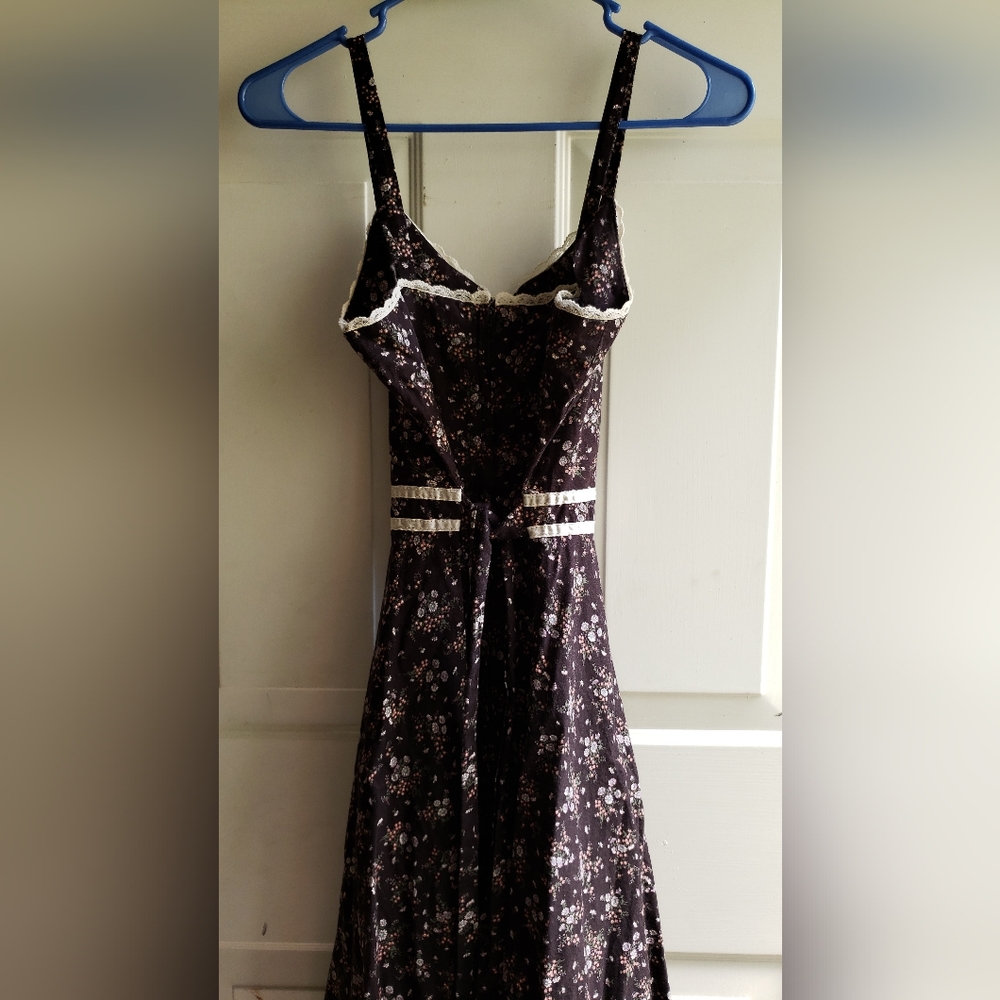 VTG Gunne Sax calico Floral Dress Summer corset